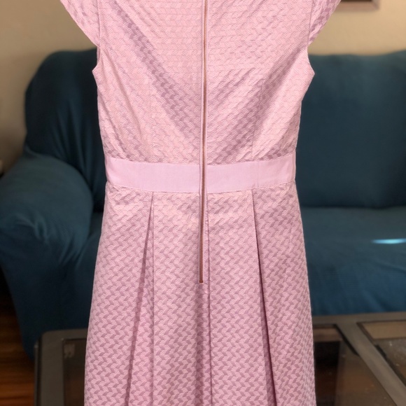 Ted Baker London Shiny Light Pink Cap Sleeve Dress - Picture 2 of 4